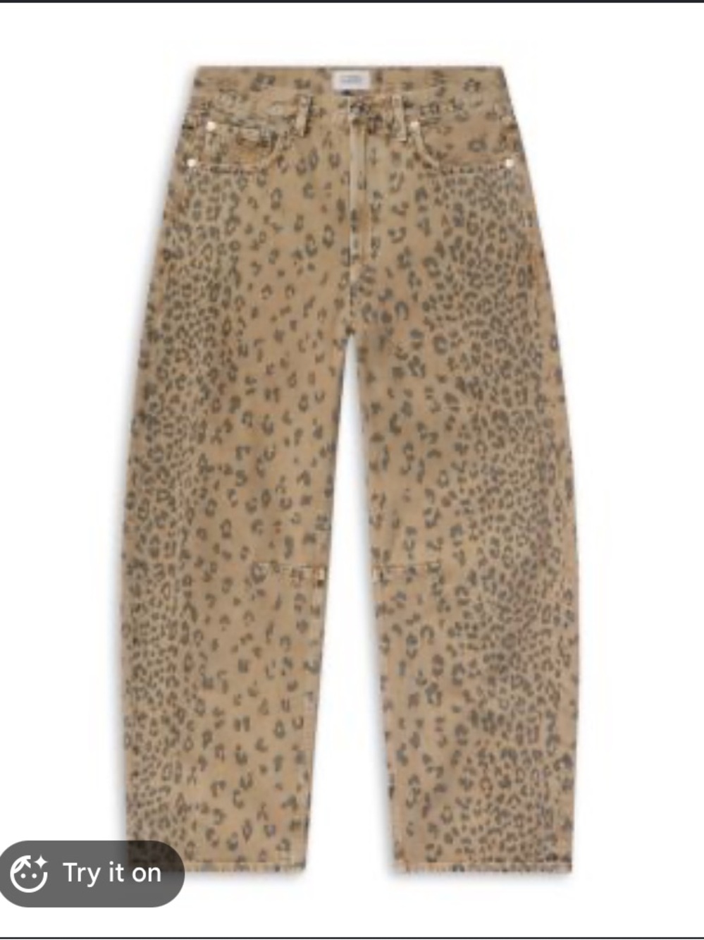 New Citizens of Humanity Miro Barrel Horseshoe Relaxed Denim Jeans Cheetah 29 - Picture 2 of 10